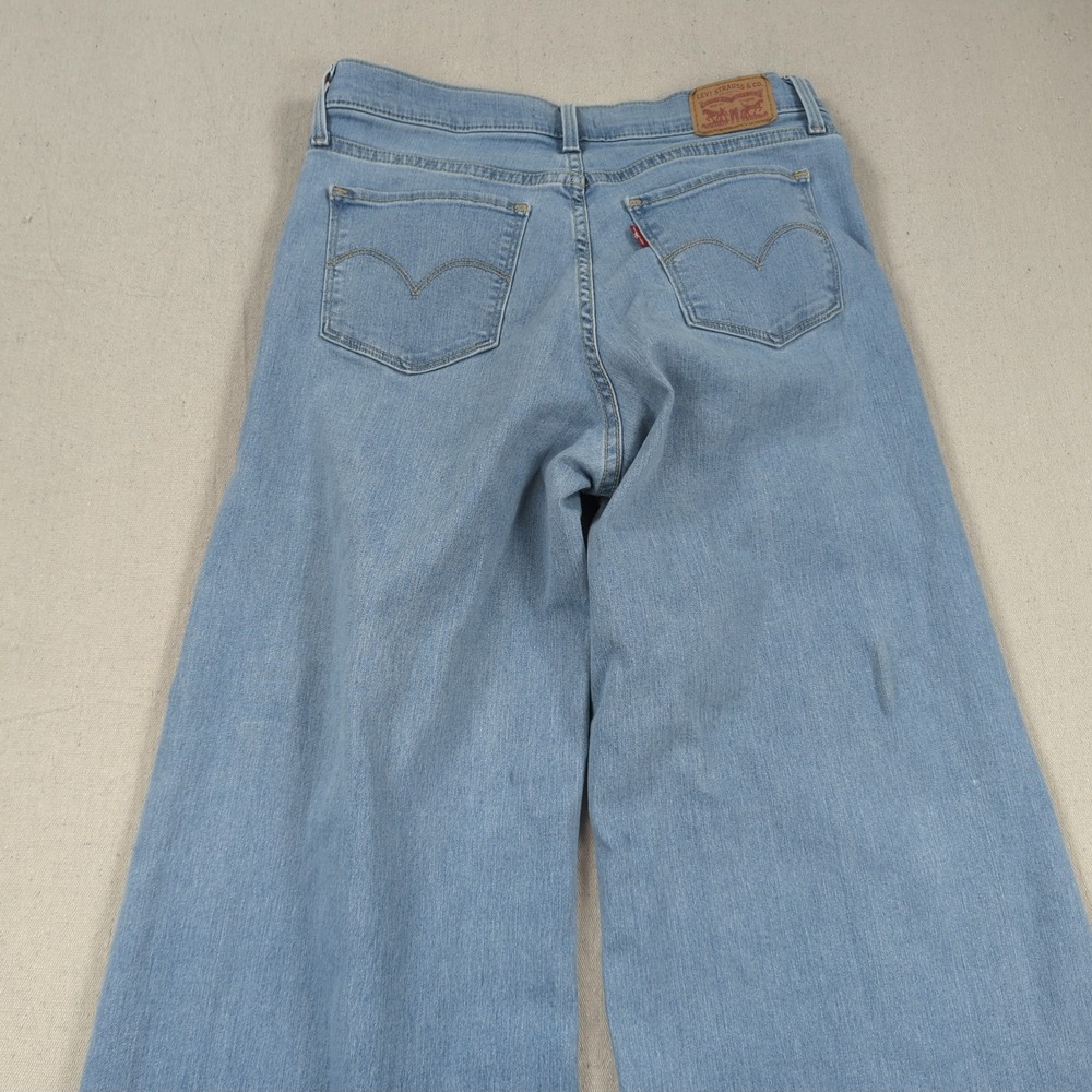 Levis Jeans Womens 30 Blue 318 Shaping Wide Leg Stretch Light Wash Boho - Picture 14 of 16